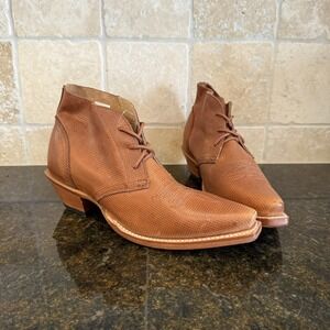 Twisted X Steppin Out Lacer Cognac Snip Toe Ankle Western Boots Womens Size 7.5
